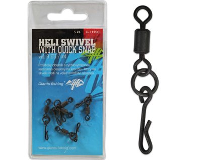 Giants fishing Heli Swivel with Quick Snap, 5ks, velikost #4 (EU 8)