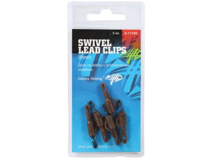 Giants fishing Závěs na boční olovo Swivel Lead Clips Brown 5ks