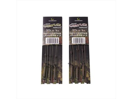 Gardner Návazce Camflex Helicopter Leadcore Leaders 35lb, 3ks/1,5m (Varianta Brown (Hnědá))