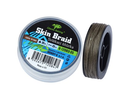 Giants fishing Svlékací šnůra Carp Line Skin Braid Camo brown, 20m (Varianta 35Lb)