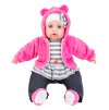 Mluvici a zpivajici panenka BabyGirl 46 cm Seda v ruzovem kozisku