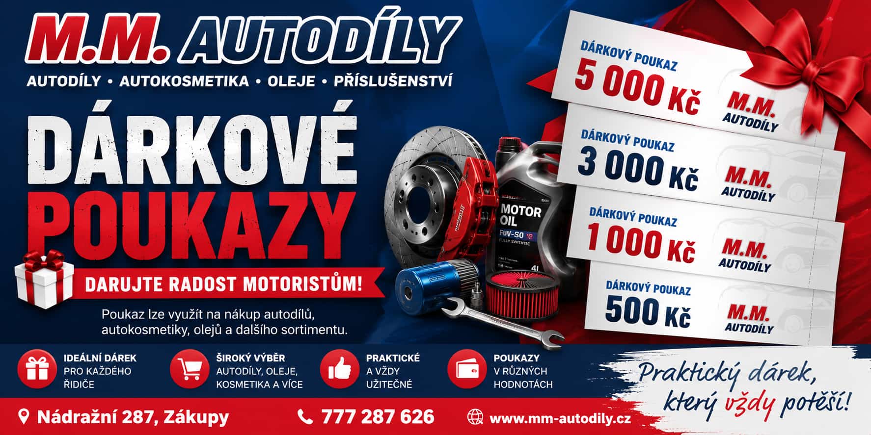 Dárkové poukazy M.M. AUTODÍLY - Zákupy