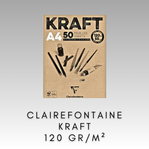 CLAIREFONTAINE KRAFT SKICOVACÍ BLOK 120 GR/M2