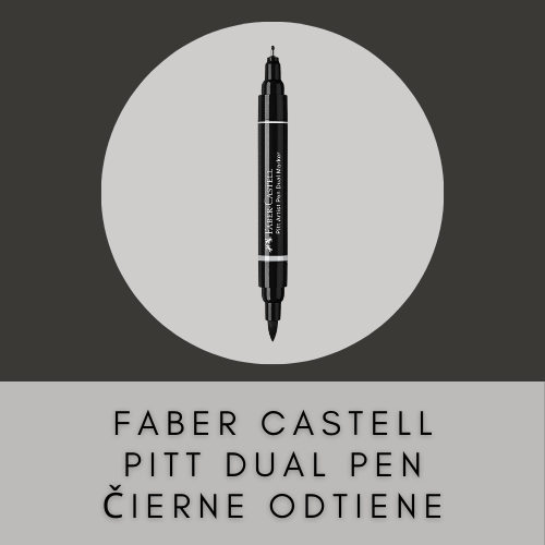 FABER CASTELL PITT ARTIST DUAL PEN ČIERNÉ ODTIENE