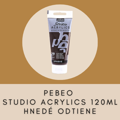 PEBEO STUDIO ACRYLIC 100 ML HNEDÉ ODTIENE