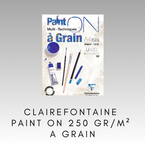 CLAIREFONTAINE PAINT ON A GRAIN MULTI TECHNIQUE BLOK 250 GR/M2