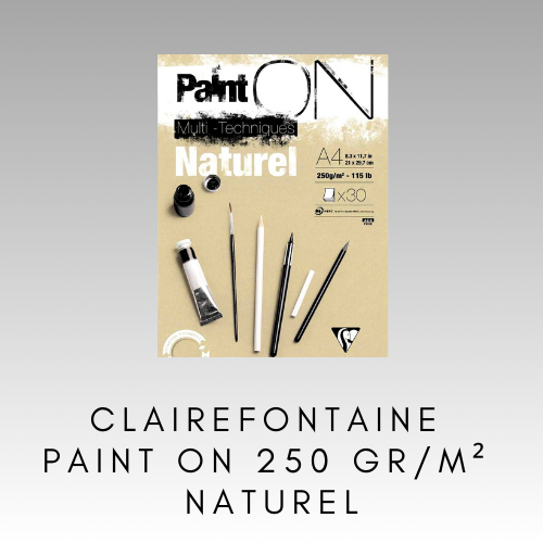 CLAIREFONTAINE PAINT ON NATUREL MULTI TECHNIQUE BLOK 250 GR/M2