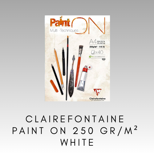 CLAIREFONTAINE PAINT ON WHITE MULTI TECHNIQUE BLOK 250 GR/M2