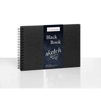 SKICÁR - HAHNEMÜHLE BLACK BOOK - ŠPIRÁLOVÁ VÄZBA - 250 GR/M2 - 30 LISTOV/60 STRÁN - A4