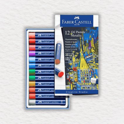 OLEJOVÉ PASTELY - FABER CASTELL - CREATIVE STUDIO - METALICKÉ | 12 KS
