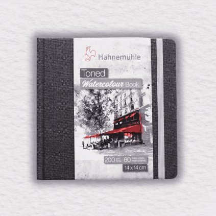 AKVARELOVÝ ZÁPISNÍK - HAHNEMÜHLE - TONED WATERCOLOUR BOOK - 200 GSM - GREY - 60 STRÁN | 14x14CM