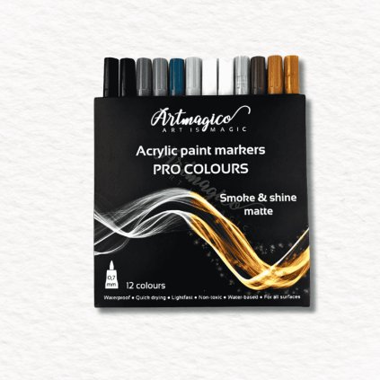 AKRYLOVÝ MARKER - ARTMAGICO - PRO LINE - 0,7 MM - 12 KS | SMOKE & SHINE