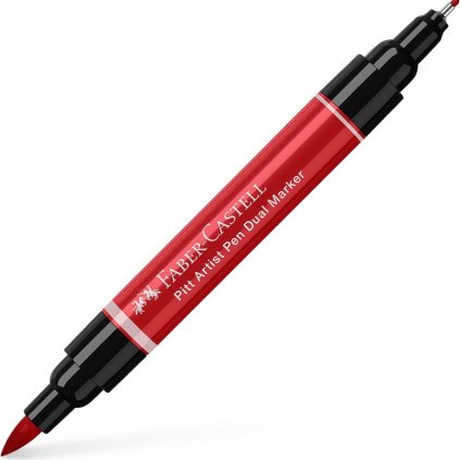 ATRAMENTOVÝ MARKER - FABER CASTELL - PITT ARTIST DUAL PEN - 219 DEEP SCARLET RED