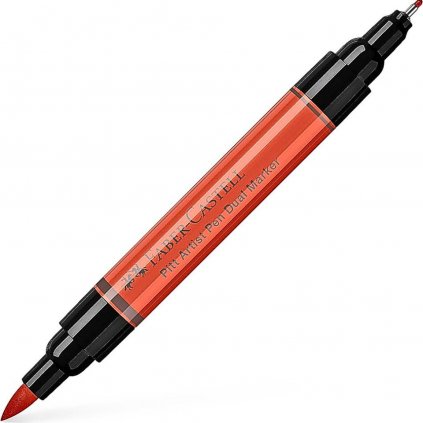 ATRAMENTOVÝ MARKER - FABER CASTELL - PITT ARTIST DUAL PEN - 118 SCARLET RED