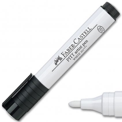 ATRAMENTOVÝ MARKER - FABER CASTELL - PITT ARTIST PEN - 2,5 MM - 101 WHITE