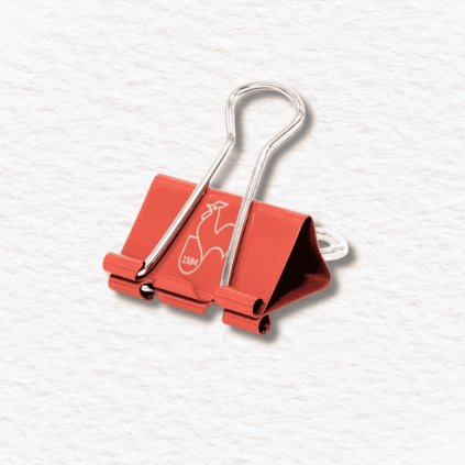 SKLADACÍ KOVOVÝ KLIPS - HAHNEMÜHLE - 32 MM | ČERVENÝ