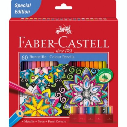 FAREBNÉ CERUZKY - FABER CASTELL HEXAGONAL - SADA 60 KS