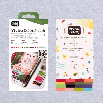 AKVARELOVÉ FARBY - VIVIVA COLORS - COLORSHEETS - SPRING | 16 FARIEB