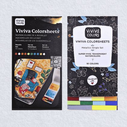 AKVARELOVÉ FARBY - VIVIVA COLORS - COLORSHEETS - METALLIC | 10 FARIEB