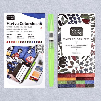 AKVARELOVÉ FARBY - VIVIVA COLORS - COLORSHEETS - ORIGINAL SKETCHER | 16 FARIEB + ŠTETEC