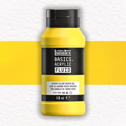 AKRYLOVÁ FARBA - LIQUITEX - BASICS ACRYLIC FLUID - 118 ML | 830 CADMIUM YELLOW MEDIUM HUE