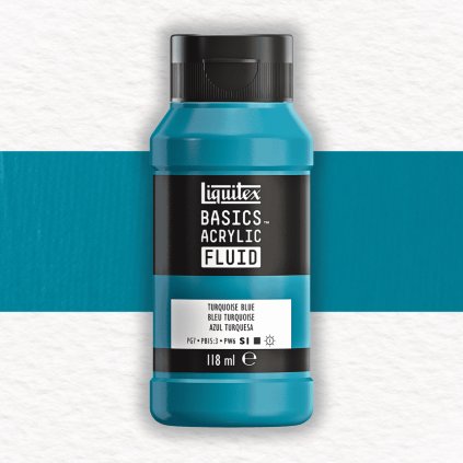 AKRYLOVÁ FARBA - LIQUITEX - BASICS ACRYLIC FLUID - 118 ML | 046 TURQUOISE BLUE