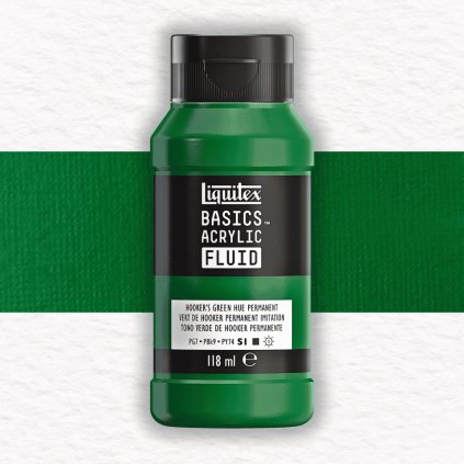 AKRYLOVÁ FARBA - LIQUITEX - BASICS ACRYLIC FLUID - 118 ML | 224 HOOKER'S GREEN HUE PERMANENT