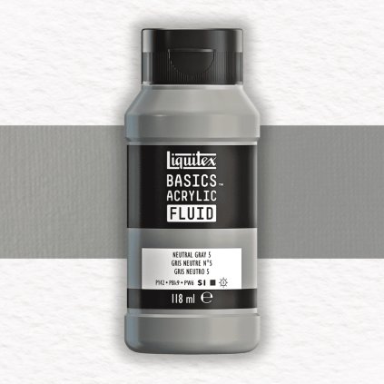 AKRYLOVÁ FARBA - LIQUITEX - BASICS ACRYLIC FLUID - 118 ML | 599 NEUTRAL GRAY 5