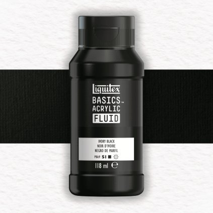 AKRYLOVÁ FARBA - LIQUITEX - BASICS ACRYLIC FLUID - 118 ML | 244 IVORY BLACK