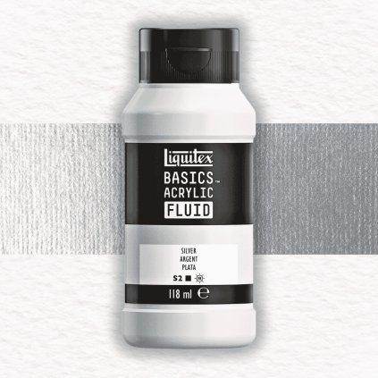 AKRYLOVÁ FARBA - LIQUITEX - BASICS ACRYLIC FLUID - 118 ML | 052 SILVER