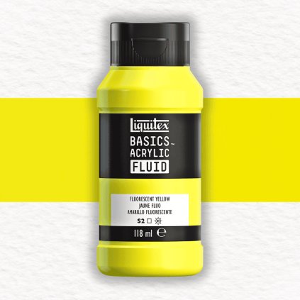 AKRYLOVÁ FARBA - LIQUITEX - BASICS ACRYLIC FLUID - 118 ML | 981 FLUORESCENT YELLOW