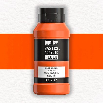AKRYLOVÁ FARBA - LIQUITEX - BASICS ACRYLIC FLUID - 118 ML | 982 FLUORESCENT ORANGE