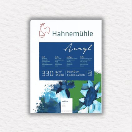 BLOK NA AKRYLOVÉ FARBY - HAHNEMÜHLE - 330 GSM - 20 LISTOV | 30x40 CM