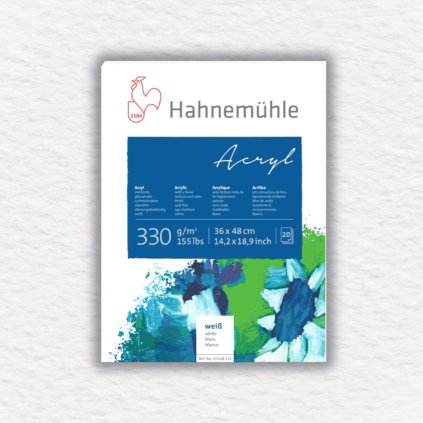 BLOK NA AKRYLOVÉ FARBY - HAHNEMÜHLE - 330 GSM - 20 LISTOV | 36x48 CM