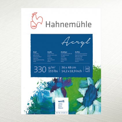 HAHNEMÜHLE - BLOK PRE AKRYLOVÉ FARBY - 330 GR/M2 - 20 LISTOV -36 X 48 CM