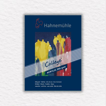 BLOK NA AKRYLOVÉ FARBY - HAHNEMÜHLE - COLLEGE - 350 GSM - 10 LISTOV | 24x32CM