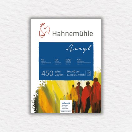 BLOK NA AKRYLOVÉ FARBY - HAHNEMÜHLE - 450 GSM - 10 LISTOV | 30x40 CM