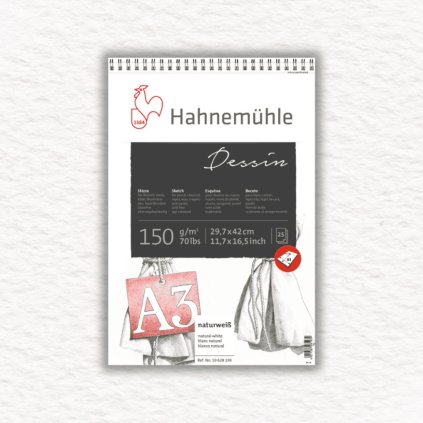SKICÁR - HAHNEMÜHLE - DESSIN - ŠPIRÁLOVÁ VÄZBA - 150 GSM - 25 LISTOV | A3