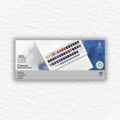 AKVARELOVÉ FARBY - WINSOR & NEWTON - COTMAN | 45 POLPANVIČIEK + ŠTETEC