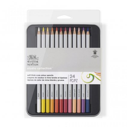 WINSOR & NEWTON STUDIO COLLECTION - FAREBNÉ CERUZKY - PLECHOVÉ PÚZDRO - SADA 24 FARIEB