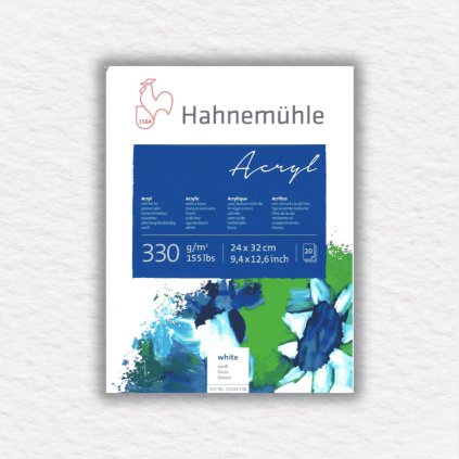 BLOK NA AKRYLOVÉ FARBY - HAHNEMÜHLE - 330 GSM - 20 LISTOV | 24x32 CM