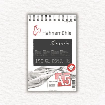 SKICÁR - HAHNEMÜHLE - DESSIN - ŠPIRÁLOVÁ VÄZBA - 150 GSM - 25 LISTOV | A5