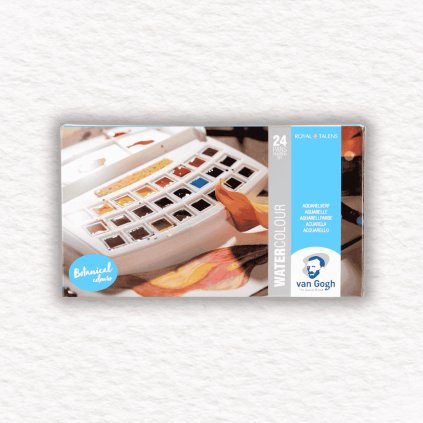 AKVARELOVÉ FARBY - VAN GOGH | BOTANICAL | 24 POLPANVIČIEK + ŠTETEC + ŠPONGIA