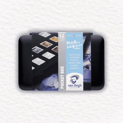 AKVARELOVÉ FARBY - VAN GOGH | METALLIC & INTERFERENCE | 12 POLPANVIČIEK + ŠTETEC