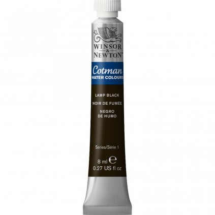 WINSOR & NEWTON COTMAN - AKVARELOVÁ FARBA - 8 ML - LAMP BLACK