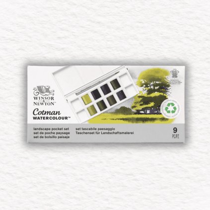 AKVARELOVÉ FARBY - WINSOR & NEWTON - COTMAN | LANDSCAPE | 8 POLPANVIČIEK + ŠTETEC
