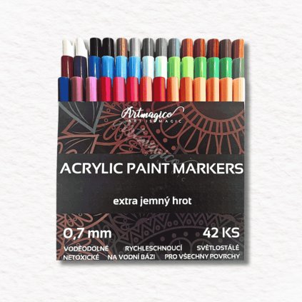 AKRYLOVÉ MARKERY - ARTMAGICO - PREMIUM - EXTRA JEMNÝ HROT - 0.7 MM | 42 KS