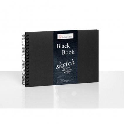 SKICÁR - HAHNEMÜHLE BLACK BOOK - ŠPIRÁLOVÁ VÄZBA - 250 GR/M2 - 30 LISTOV/60 STRÁN - A5