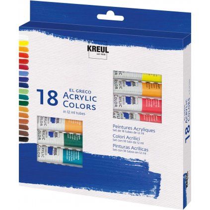 Kreul El Greco akrylové farby | 18x12 ml