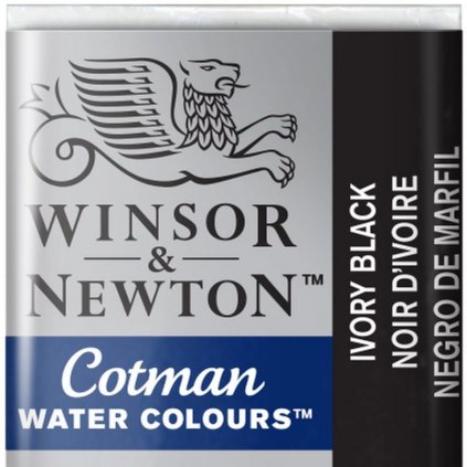 WINSOR & NEWTON COTMAN - AKVARELOVÁ FARBA - POLPANVIČKA - IVORY BLACK